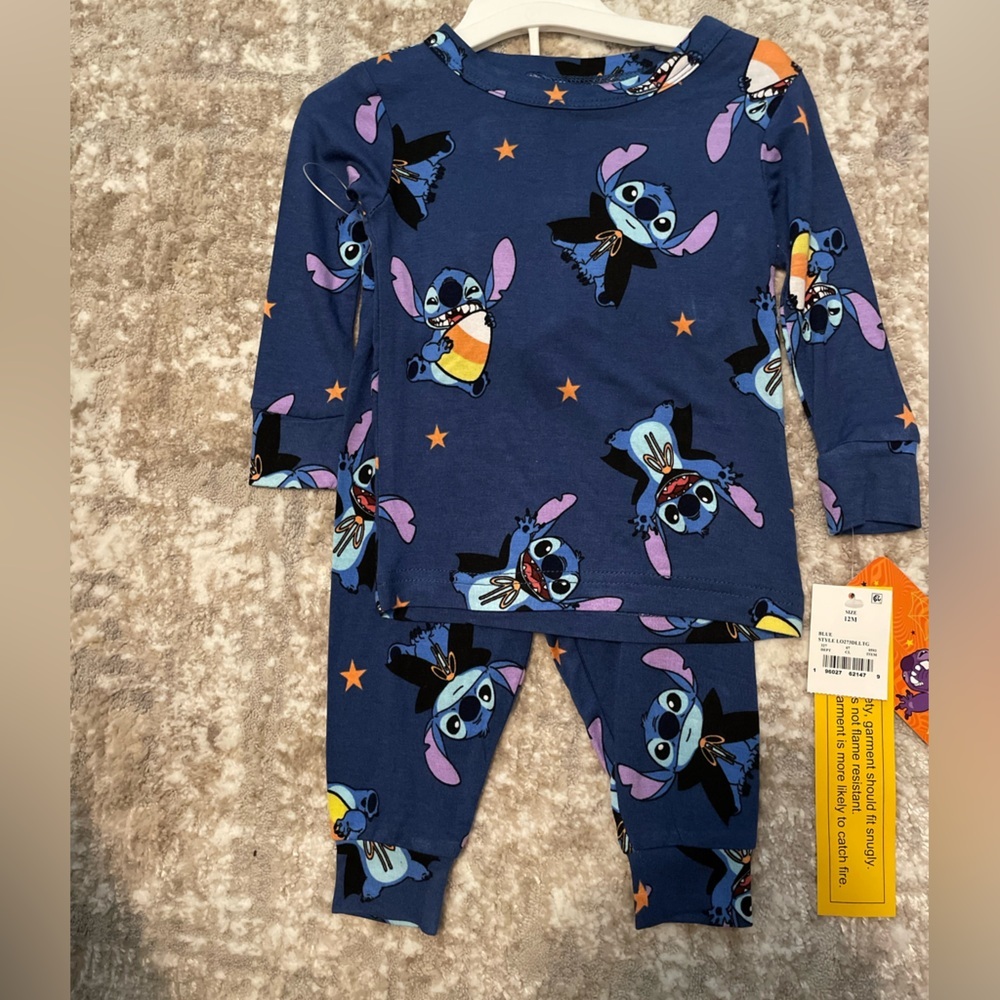Disney Stitch Viscose Kids Pajama Set - Blue size 12M-NWT